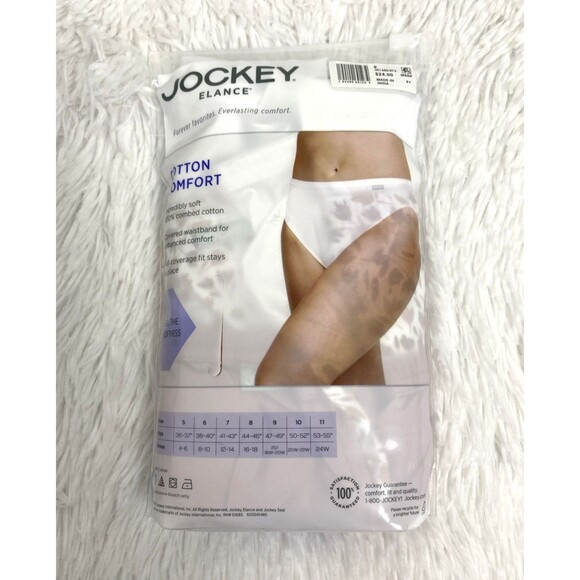 Jockey Elance Underwear French Cuts 100% Cotton Comfort 3 Pack Pink Floral White - Picture 2 of 10